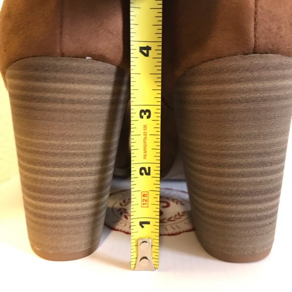 So Nochill Women’s Peep Toe Ankle Boots Size 9 Cognac Brown - Picture 9 of 10